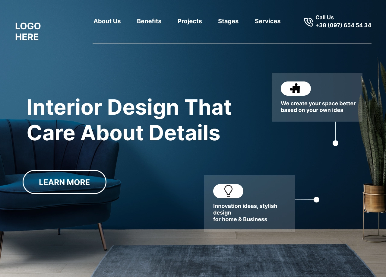 Interior Design landing page
